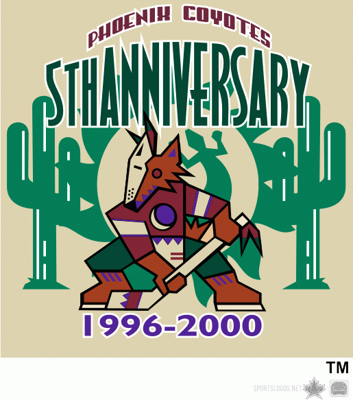 Arizona Coyotes 2000 01 Anniversary Logo iron on paper